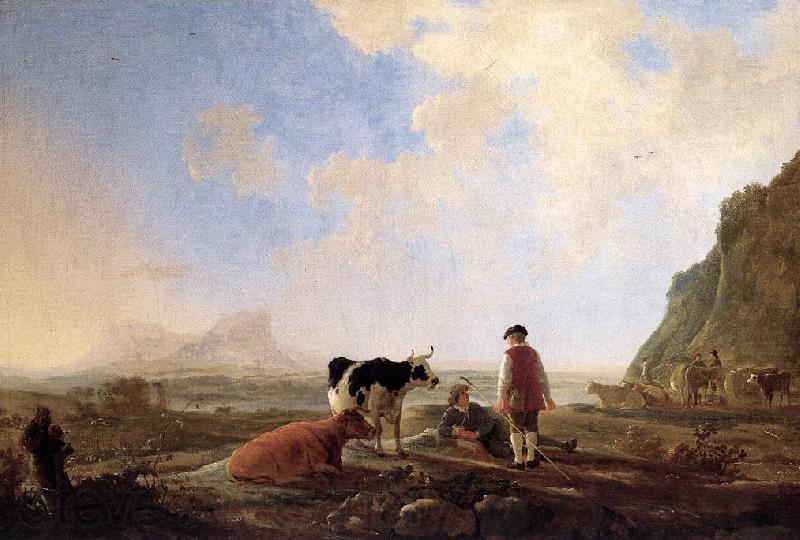 CUYP, Aelbert Herdsmen with Cows dfg